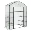 LEAN Mini balkona dārza siltumnīca ar 4 metāla plauktiem, PVC plēvi, 195 x 143 x 73 cm