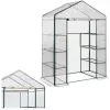 LEAN Mini balkona dārza siltumnīca ar 4 metāla plauktiem, PVC plēvi, 195 x 143 x 73 cm