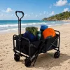 LEAN Salokāms dārza/pludmales transporta ratiņš Melns 120L