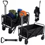 LEAN Salokāms dārza/pludmales transporta ratiņš Melns 120L