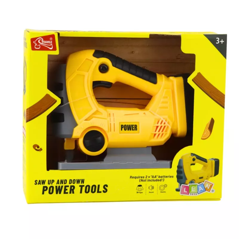 LEAN TOYS Bezvadu finierzāģis bērniem ar gaismām un skaņām, dzeltens