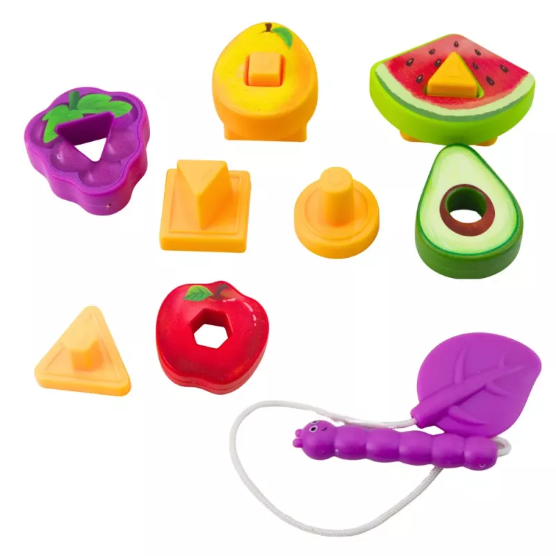 LEAN TOYS Izglītojoša Puzle Bērniem Ģeometriski Augļi Savienošana