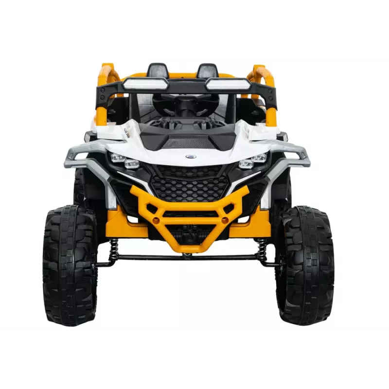 LEAN CARS M3 Yellow and White Battery-Powered Vehicle 4x4