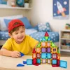 LEAN TOYS 3D magnētiskie bloki konstrukcijas puzle krāsaini 45 gab.