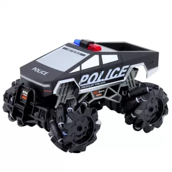 LEAN TOYS Bezceļu transportlīdzeklis Pick Up Truck Policija Ar Tālvadību RC Gaismas Dūmi 1:16