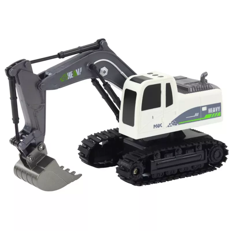 LEAN TOYS Ar tālvadību vadāms RC Crawler Ekskavators ar Gaismām un Skaņām, Balts, 1:24 Mērogs