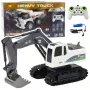 LEAN TOYS Ar tālvadību vadāms RC Crawler Ekskavators ar Gaismām un Skaņām, Balts, 1:24 Mērogs