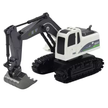 LEAN TOYS Ar tālvadību vadāms RC Crawler Ekskavators ar Gaismām un Skaņām, Balts, 1:24 Mērogs