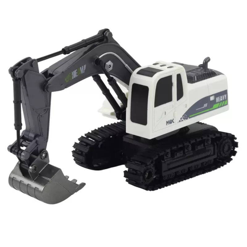 LEAN TOYS Ar tālvadību vadāms RC Crawler Ekskavators ar Gaismām un Skaņām, Balts, 1:24 Mērogs