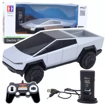 Double E Remote Control Car RC Pickup Truck LED Lights Silver 1:16 4WD 2.4 GHz