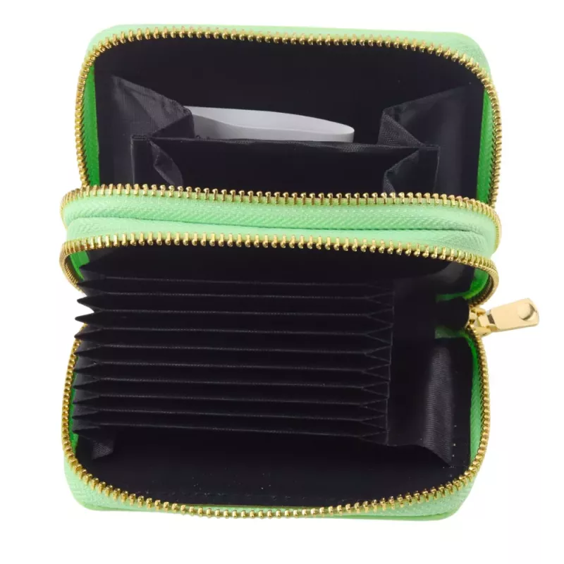 LEAN Divu nodalījumu maks ar karšu nodalījumiem Kapybara Green 12.5 x 8.5 cm