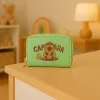 LEAN Divu nodalījumu maks ar karšu nodalījumiem Kapybara Green 12.5 x 8.5 cm