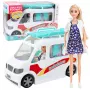 LEAN TOYS Mobilā slimnīca ātrā palīdzība ar nestuvēm 2in1 Leļļu ārsta aksesuāri