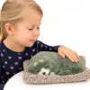 LEAN TOYS Guļošs haskijs uz spilvena figūriņa ar kažokādas maisiņu un skaņām