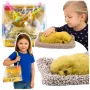 LEAN TOYS Guļošs labradors uz spilvena figūriņa ar kažoku caurspīdīgā somā ar skaņām