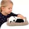 LEAN TOYS Guļošā Panda uz Spilvena Figūriņa ar Kažokādu un Caurspīdīgu Somu