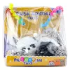 LEAN TOYS Guļošā Panda uz Spilvena Figūriņa ar Kažokādu un Caurspīdīgu Somu