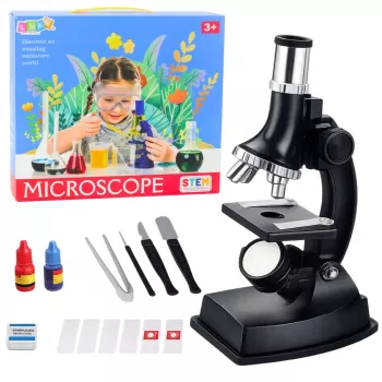 LEAN TOYS Izglītojošs Mikroskops Bērniem Piederumi Palielinājums 300x - 1200x
