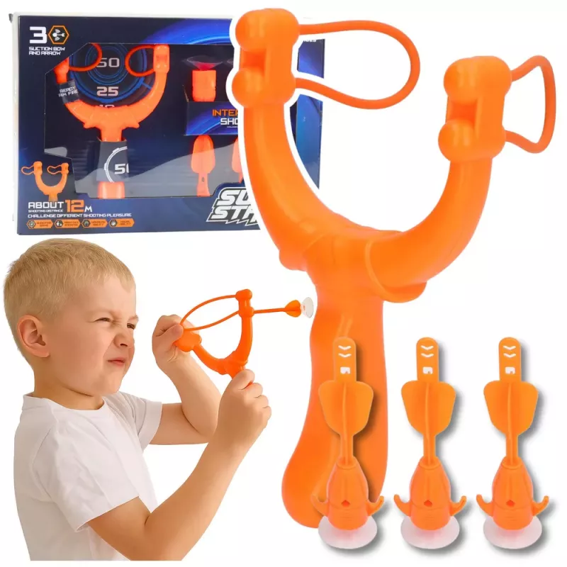 LEAN TOYS Šaušanas komplekts Prasmju spēle Slingshot Šautriņas ar piesūcekņiem 3 gab.