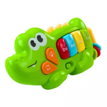 LEAN TOYS Interaktīvā muzikālā pianīte mazuļiem Krokodils Pērlītes Zaļš