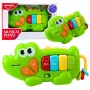 LEAN TOYS Interaktīvā muzikālā pianīte mazuļiem Krokodils Pērlītes Zaļš
