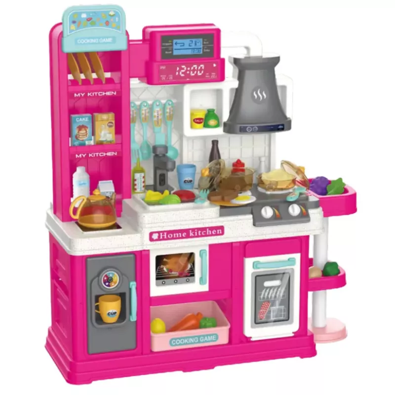 LEAN TOYS Bērnu virtuve Ūdens cikls Krāsu mainoša pārtika Tvaiks Rozā 64 gab.