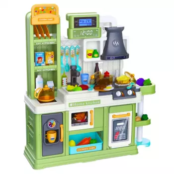 LEAN TOYS Bērnu virtuve Ūdens cikls Ēdiena krāsas maiņa Tvaiks Zaļš 64 gab.
