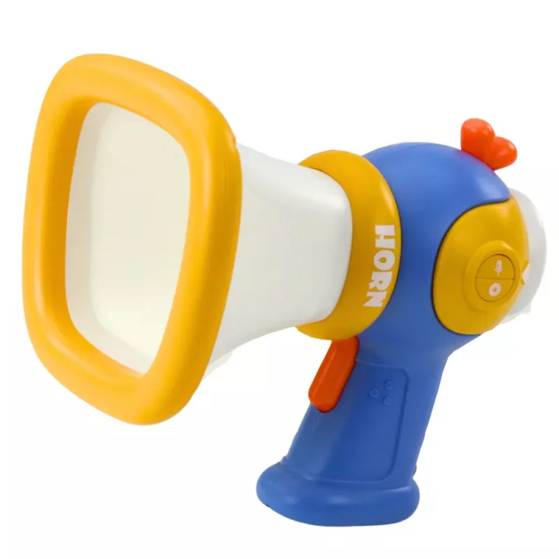 LEAN TOYS Megafons bērniem ar balss pārveidotāju un gaismas efektiem, zils
