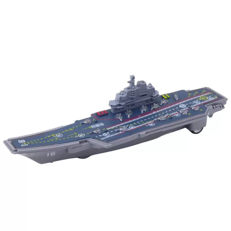 LEAN TOYS Militārais aviācijas bāzes kuģis ar gaismām un skaņām, berzes piedziņa, 24 cm