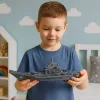 LEAN TOYS Militārais aviācijas bāzes kuģis ar gaismām un skaņām, berzes piedziņa, 24 cm