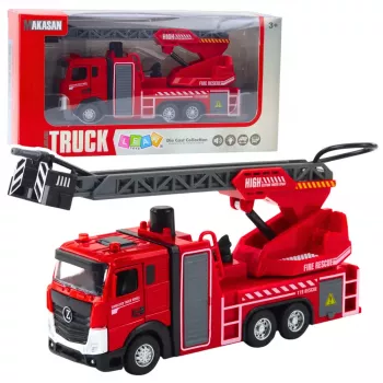 LEAN TOYS Ugunsdzēsēju mašīna ar ūdens šļūteni, ūdens smidzināšanu, gaismām un skaņām