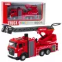 LEAN TOYS Ugunsdzēsēju mašīna ar ūdens šļūteni, ūdens smidzināšanu, gaismām un skaņām
