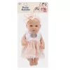 LEAN TOYS Bērnu lelle rozā kleitā, galvas saite, kustīgas rokas un kājas, 30 cm