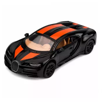 LEAN TOYS Metāla sporta automašīna ar gaismām, skaņu, atsitiena piedziņu, melna, 1:32