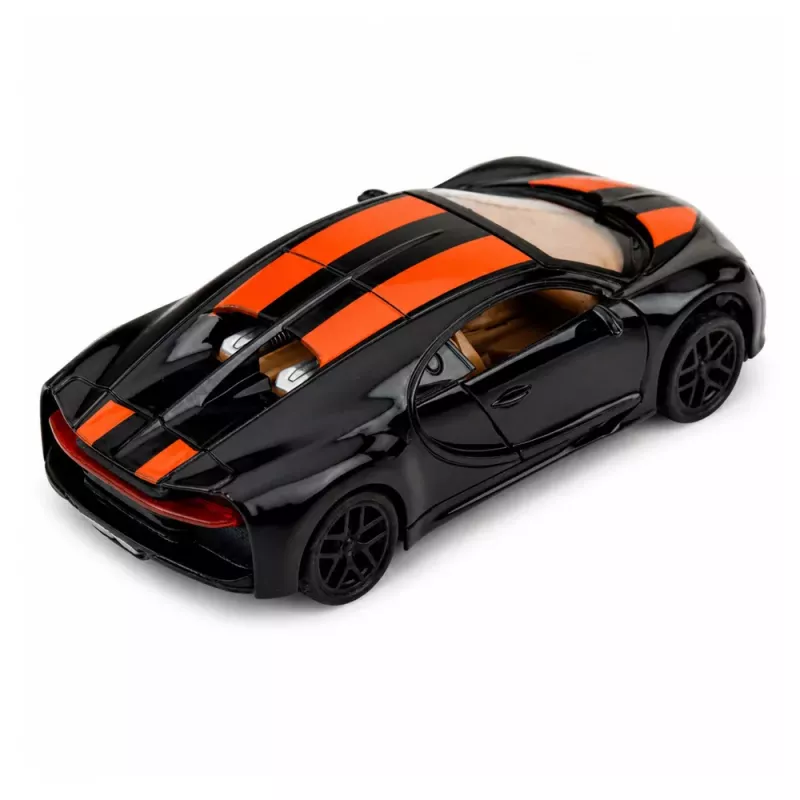LEAN TOYS Metāla sporta automašīna ar gaismām, skaņu, atsitiena piedziņu, melna, 1:32