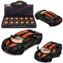 LEAN TOYS Metāla sporta automašīna ar gaismām, skaņu, atsitiena piedziņu, melna, 1:32