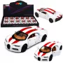 LEAN TOYS Metāla sporta automašīna ar gaismām un skaņām, atpakaļgaitas piedziņa, balta, 1:32