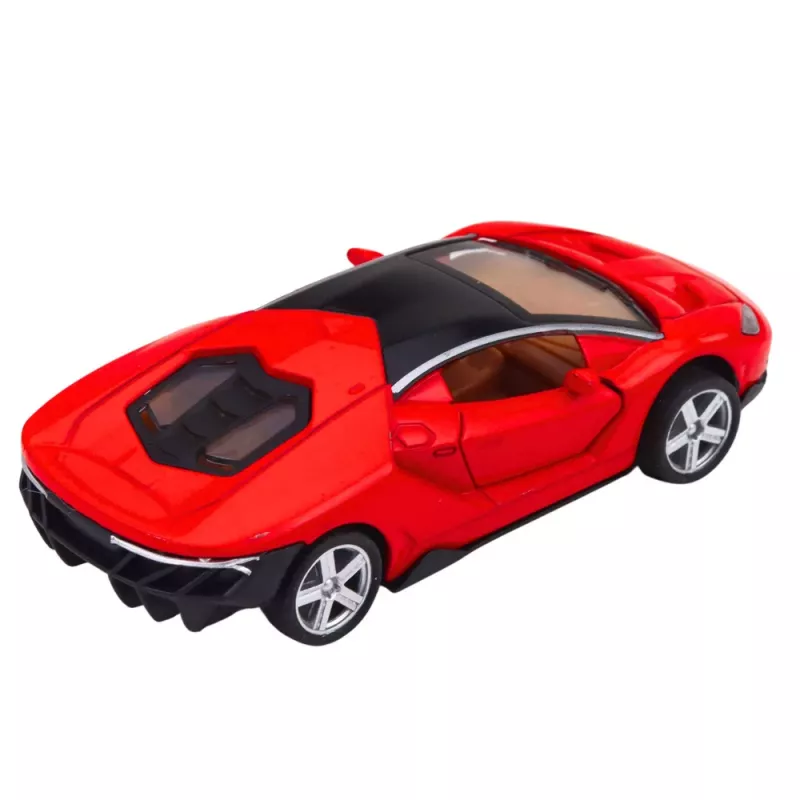 LEAN TOYS Sporta auto Metāls Atveramas durvis Gaismas Skaņas Sarkans 1:32