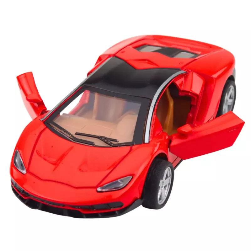 LEAN TOYS Sporta auto Metāls Atveramas durvis Gaismas Skaņas Sarkans 1:32