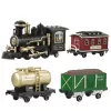 LEAN TOYS Electric Train Classic RC Train ar gaismām, skaņām un dūmiem, 206 cm trase, 24 gabali