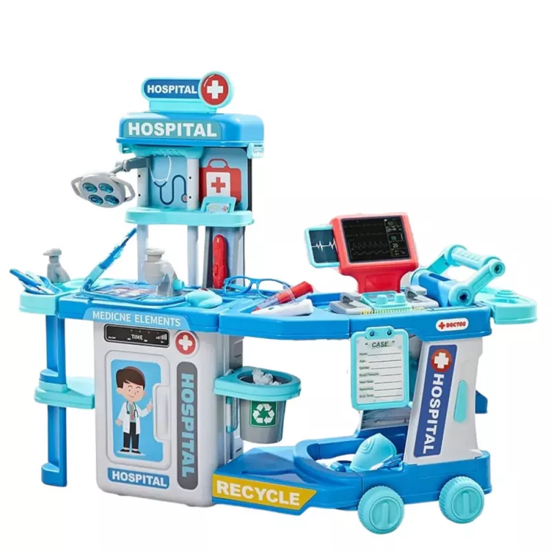 LEAN TOYS Ārsta slimnīcas komplekts čemodānā 2-in-1 ar gaismām un skaņām