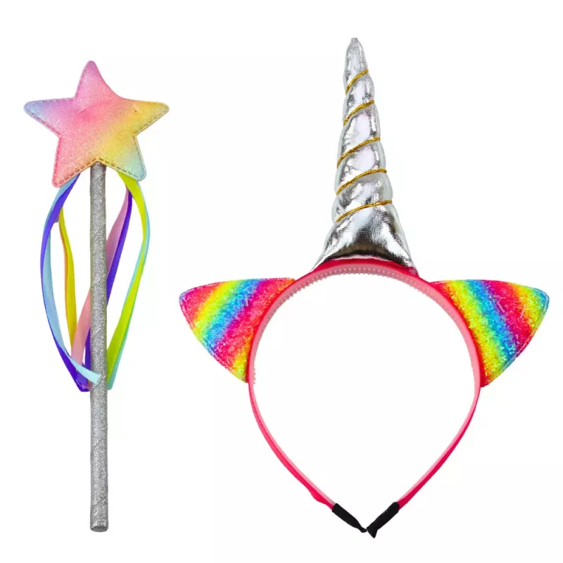 LEAN TOYS Unicorn Rag Ragauss Spieķis Matu lentes Komplekts