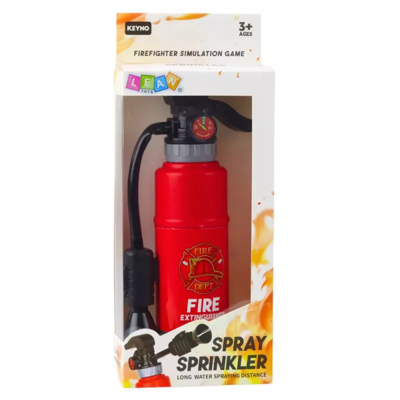 LEAN TOYS Rotaļlietu ugunsdzēšamais aparāts mazajam ugunsdzēsējam ar ūdens izsmidzināšanas funkciju
