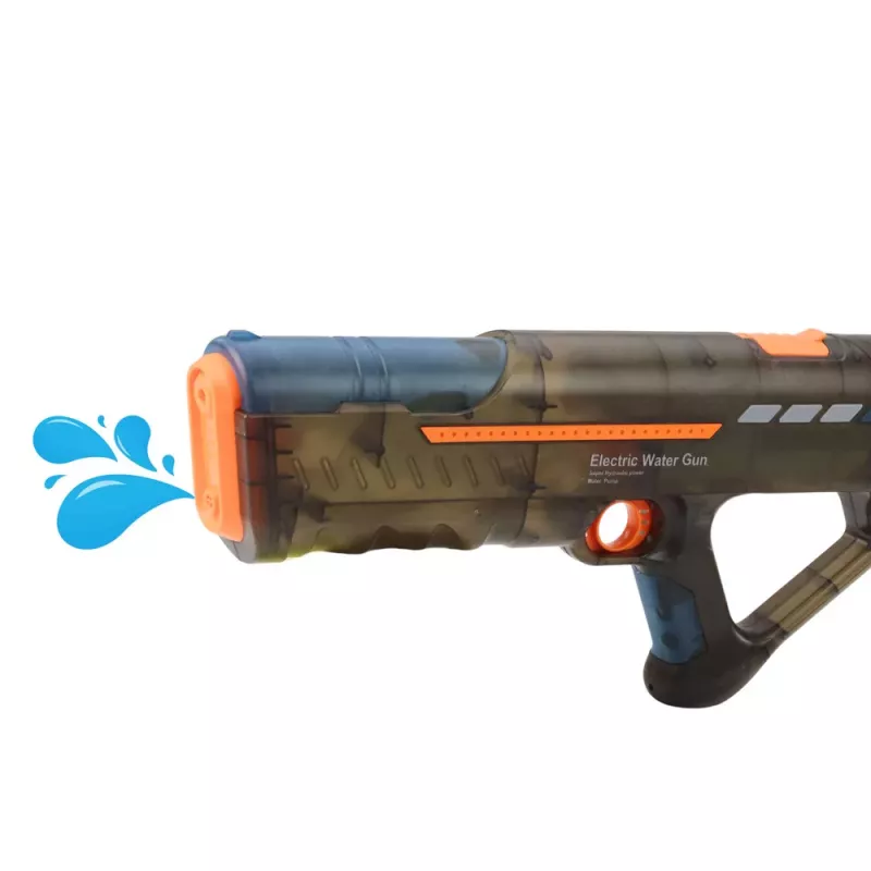 LEAN TOYS Electric Water Gun Rifle Rechargeable Transparent Black 55 cm