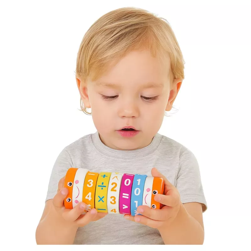 LEAN TOYS Izglītojošais matemātikas rullītis bērniem Nuka skaitīšanas puzle - Zils