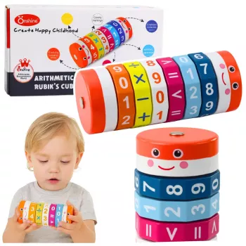 LEAN TOYS Izglītojošais matemātikas rullītis bērniem Nuka skaitīšanas puzle - Zils