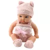LEAN TOYS Bērnu lelle ar segu, baltām un rozā drēbēm, cepuri, 18 cm