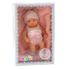 LEAN TOYS Bērnu lelle ar segu, baltām un rozā drēbēm, cepuri, 18 cm