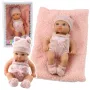 LEAN TOYS Bērnu lelle ar segu, baltām un rozā drēbēm, cepuri, 18 cm