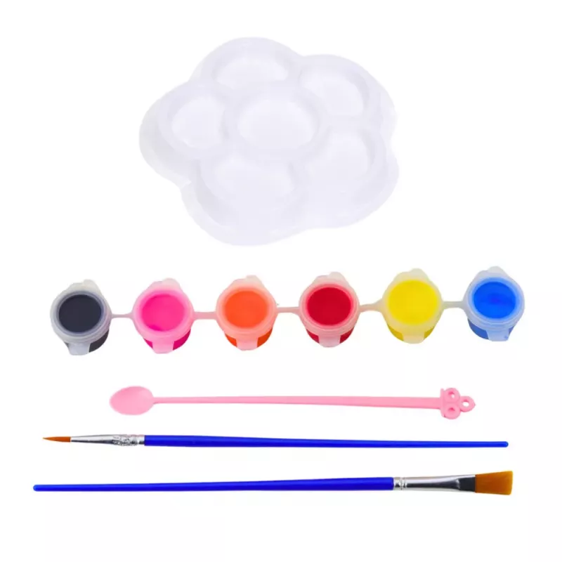 LEAN TOYS Creative Set Dog Bowl For Painting Paints Brushes DIY 6 pcs
